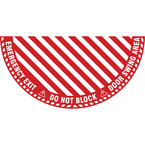 Signalisation au sol ?Emergency Exit? (sortie de secours) pour porte battante en demi-cercle, Adh&eacute;sif, Anglais avec pictogramme Les Distributions ICE