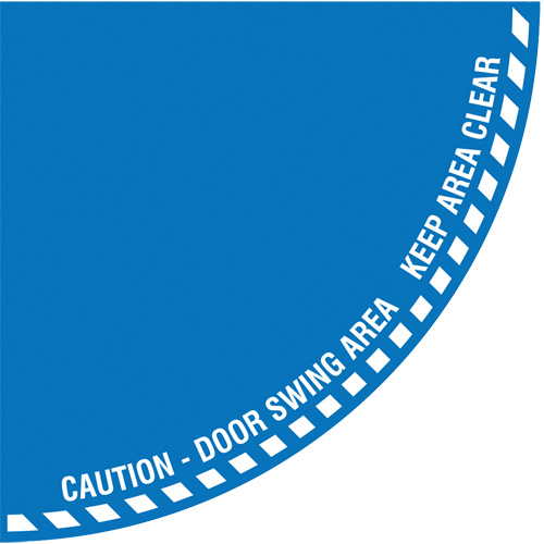 "Caution" Quarter Circle Swing Door Floor Sign, Adhesive, English with Pictogram Les Distributions ICE