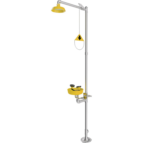 Douche durgence et douche oculaire combin&eacute;es, Socle Les Distributions ICE