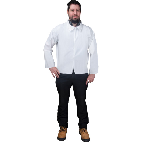Disposable Shirt, Microporous, Small, White Les Distributions ICE