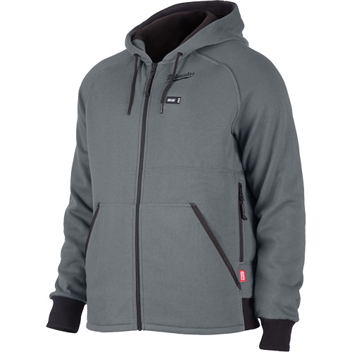 Chandail &agrave; capuchon chauffant M12 complet, Hommes, 2T-Grand, Gris, Polyester Les Distributions ICE