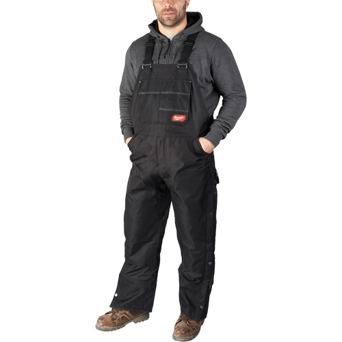 GridIron Short Length Zip-To-Thigh Bib Overall, Men's, 2X-Large, Black Les Distributions ICE