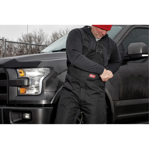 GridIron Short Length Zip-To-Thigh Bib Overall, Men's, 2X-Large, Black Les Distributions ICE