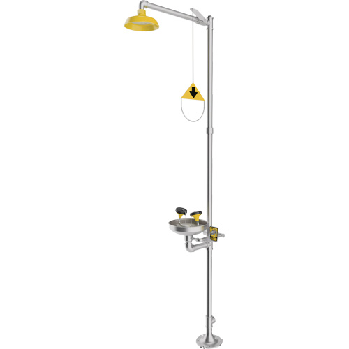 Douche durgence et douche oculaire combin&eacute;es, Socle Les Distributions ICE