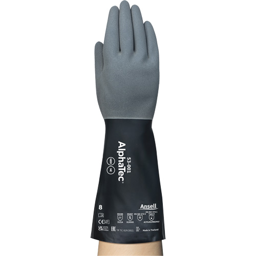 Gants r&eacute;sistants aux produits chimiques AlphaTec, Taille 7, 13" lo, N&eacute;opr&egrave;ne/Nitrile, Doublure en Nylon, 17 mils Les Distributions ICE