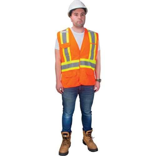 CSA-Compliant High-Visibility Surveyor Vest, High Visibility Orange, Medium, Polyester Les Distributions ICE