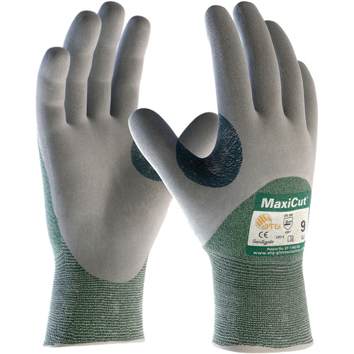 ATG MaxiCut&reg; Engineered Yarn Cut Resistant Gloves, Size Large, 15 Gauge, Nitrile Coated, Engineered Yarn Shell, ASTM ANSI Level A2/EN 388 Level 3/EN 388 Level B Les Distributions ICE