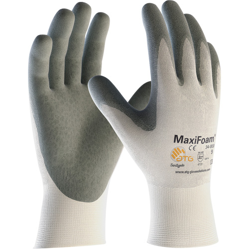 ATG MaxiFoam&reg; Premium Seamless Knit Gloves, Large, Nitrile Coating, 15 Gauge, Nylon Shell Les Distributions ICE