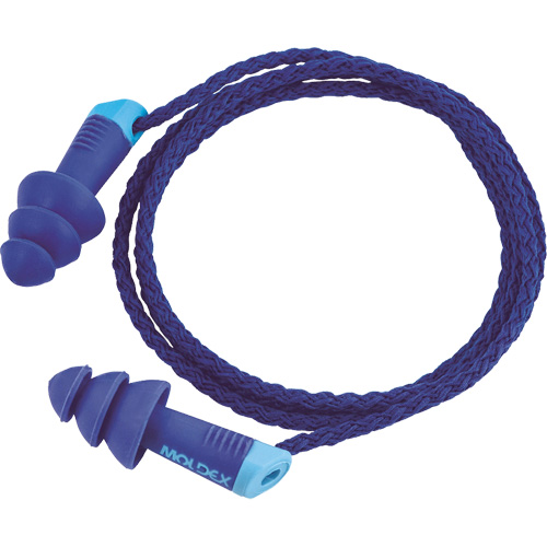 Bouchons d'oreilles r&eacute;utilisables et d&eacute;tectables Alphas, Avec cordon, Taille unique, Vrac - Sac en poly, NRR dB 27 Les Distributions ICE