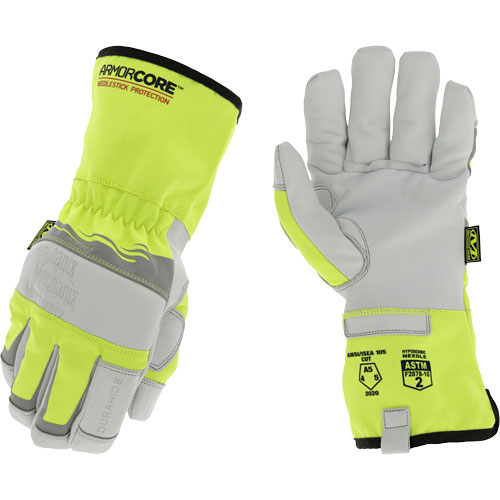 Gants de protection haute visibilit&eacute; contre les &eacute;pingles, Taille Petit, Rev&ecirc;tement Polyur&eacute;thane, Enveloppe en DuraHide, ASTM ANSI niveau A5 Les Distributions ICE