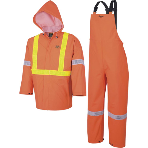 R85 Element FR FR 3-Piece Safety Rain Suit, Small, High Visibility Orange Les Distributions ICE