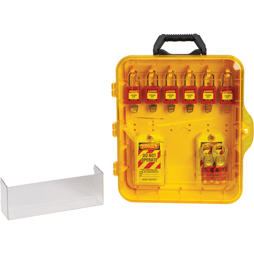 Station de cadenassage avec cadenas de s&eacute;curit&eacute; en nylon utilisant des cl&eacute;s identiques, Cadenas Plastique, Capacit&eacute; de 6, Cadenas Compris Les Distributions ICE