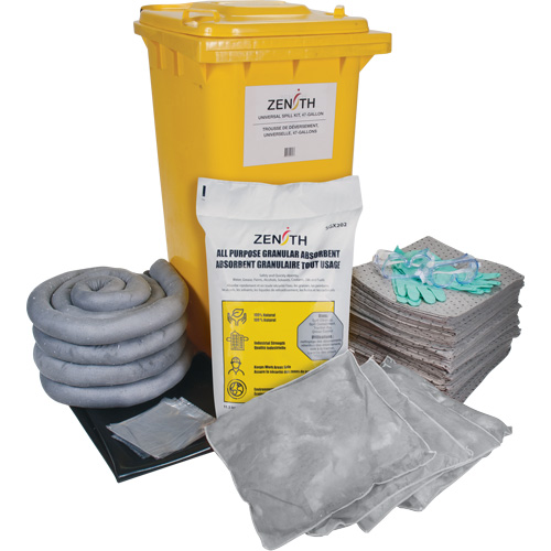 Trousse de lutte contre les d&eacute;versements de premi&egrave;re qualit&eacute;, Universel, Bac, Absorbance de 63 gal. US Les Distributions ICE