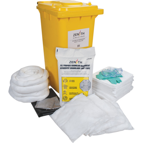 Trousse de lutte contre les d&eacute;versements de premi&egrave;re qualit&eacute;, Huile seulement, Bac, Absorbance de 63 gal. US Les Distributions ICE