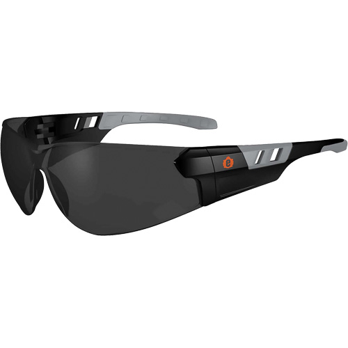Lunettes de s&eacute;curit&eacute; sans monture Skullerz SAGA, Lentille Fum&eacute;e, Antibu&eacute;e/Anti-&eacute;gratignures, ANSI Z87+/R&eacute;pond ou surpasse la norme CSA Z94.3 Les Distributions ICE