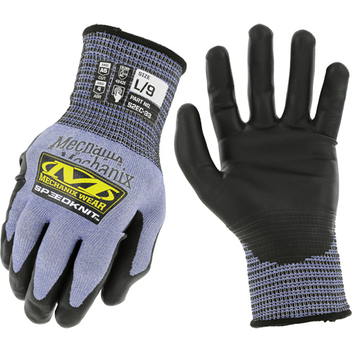 Gants r&eacute;sistants aux coupures SpeeKnit S2EC33, Taille Moyen/8, Calibre 18, Rev&ecirc;tement Ur&eacute;thane, Enveloppe en PEHP/Tungst&egrave;ne, ASTM ANSI niveau A5/EN 388 niveau D Les Distributions ICE