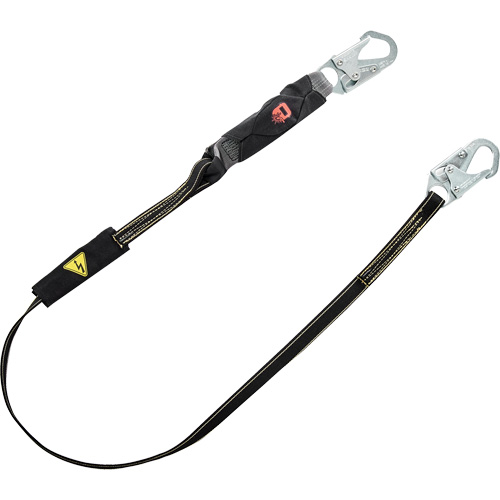 Longe &agrave; amortisseur d'&eacute;nergie pour le soudage V-Series, 6', Point d'ancrage &agrave; Crochet mousqueton, Crochet mousqueton aux jambes, Kevlar/M&eacute;tal/Nylon Les Distributions ICE