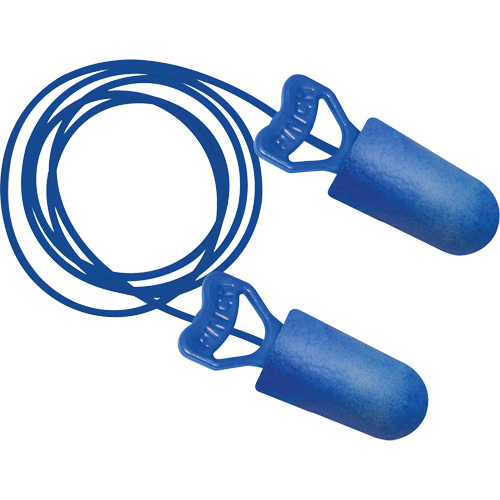 Bouchons d'oreilles biosourc&eacute;s d&eacute;tectables par le m&eacute;tal Food Pro PinchFit BioSoft, Avec cordon, Taille unique, Vrac - Boîte, NRR dB 32 Les Distributions ICE