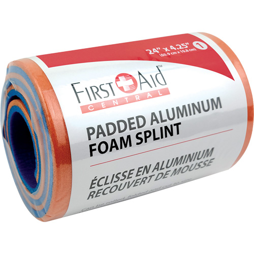 Splint, Multipurpose, Aluminum Foam Padded, 24", Non-Medical Les Distributions ICE