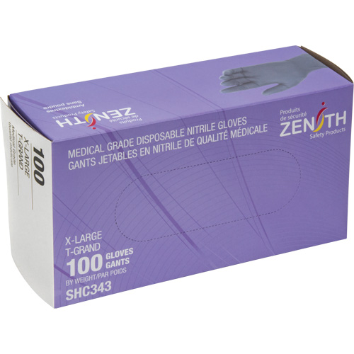 Gants jetables de calibre m&eacute;dical, T-Grand, Nitrile, 6 mils, Sans poudre, Noir, Classe 2 Les Distributions ICE