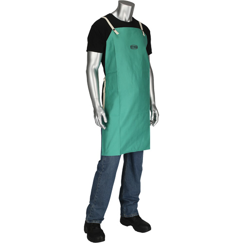 Tablier en satinette 100 % coton trait&eacute; FR Ironcat Dynamic, Salopette, Vert Les Distributions ICE