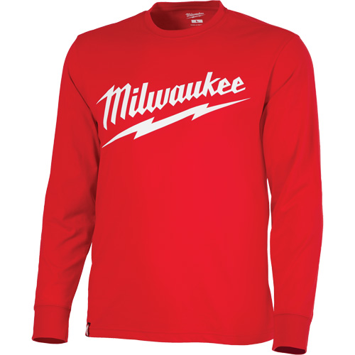 Chandail &agrave; manches longues tr&egrave;s r&eacute;sistant avec logo Milwaukee, Hommes, Petit, Rouge Les Distributions ICE