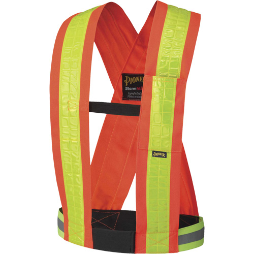 5593 Bretelles de s&eacute;curit&eacute;, Orange haute visibilit&eacute;, Couleur r&eacute;fl&eacute;chissante Jaune, Taille unique Les Distributions ICE