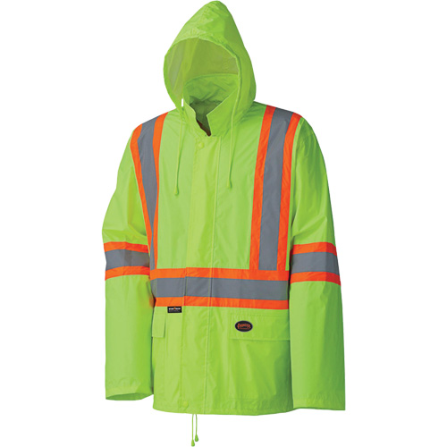5599 Combinaison de pluie imperm&eacute;able et l&eacute;g&egrave;re, Polyester/PVC, T-petit, Jaune lime haute visibilit&eacute; Les Distributions ICE