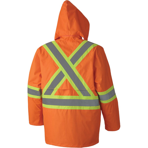 5608 Combinaison de pluie imperm&eacute;able 210D, Polyester/PVC, Petit, Orange haute visibilit&eacute; Les Distributions ICE