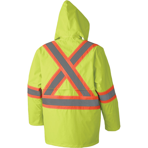 5609 Combinaison de pluie imperm&eacute;able 210D, Polyester/PVC, T-petit, Jaune lime haute visibilit&eacute; Les Distributions ICE