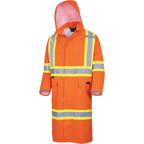 5630 Manteau long imperm&eacute;able The Rock 300D, Polyester, Petit, Orange haute visibilit&eacute; Les Distributions ICE