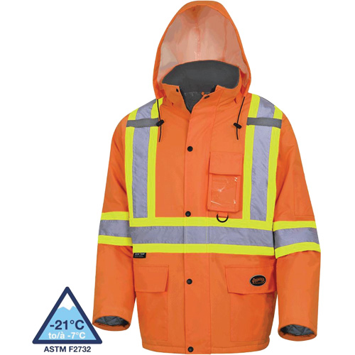 5030 Manteau de s&eacute;curit&eacute; matelass&eacute; imperm&eacute;able, Orange haute visibilit&eacute;, Petit Les Distributions ICE