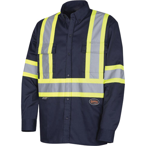4414 Chemise de travail, Poly-coton, Petit, Bleu marin Les Distributions ICE