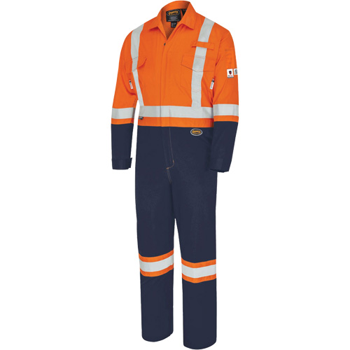 7702BB Combinaison de s&eacute;curit&eacute; FR-Tech 2 tons, Taille 36, Bleu marin/Orange, 10 cal/cm² Les Distributions ICE
