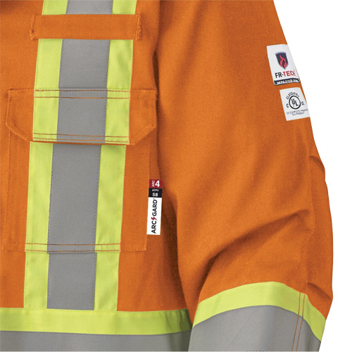 5533 Manteau de s&eacute;curit&eacute; ignifuge, Petit, Orange haute visibilit&eacute;, 58 cal/cm² Les Distributions ICE