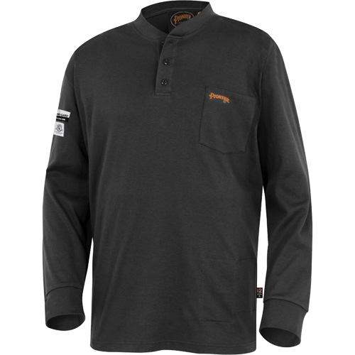 332 Chandail Henley en tricot interlock ignifuge, Petit, Noir Les Distributions ICE