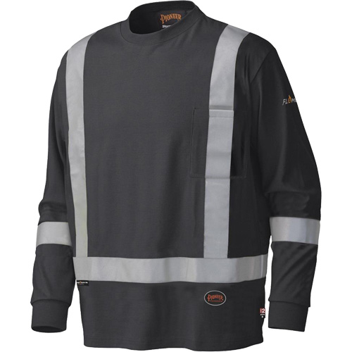 340SFA Flame-Resistant Long-Sleeved Safety Shirt, Small, Black Les Distributions ICE