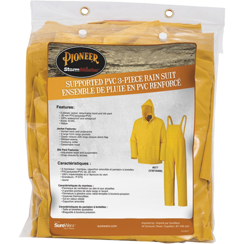 577 V&ecirc;tements imperm&eacute;ables 3 morceaux, Polyester/PVC, 6T-Grand, Jaune Les Distributions ICE