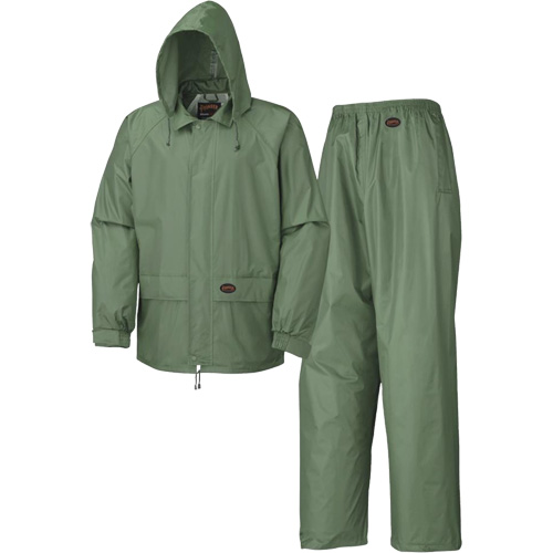 583 Rain Suit, Polyester/PVC, Small, Green Les Distributions ICE