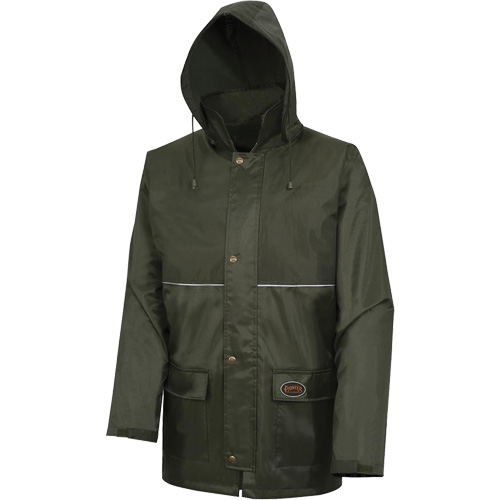D8120J Manteau &agrave; capuchon ind&eacute;chirable Nailhead pour planteur d'arbres, Polyester/PVC, T-petit, Vert Les Distributions ICE