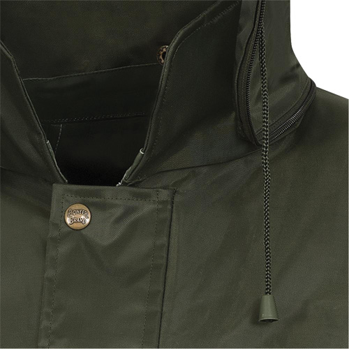 D8120J Manteau &agrave; capuchon ind&eacute;chirable Nailhead pour planteur d'arbres, Polyester/PVC, T-petit, Vert Les Distributions ICE