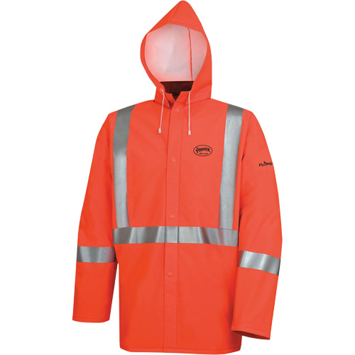 576J High-Visibility FR Rain Jacket, Small, High Visibility Orange Les Distributions ICE