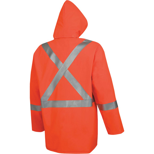 576J High-Visibility FR Rain Jacket, Small, High Visibility Orange Les Distributions ICE