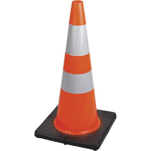 183 Premium Flexible Safety Cone, 28", Orange, 4" & 6" Reflective Collar(s) Les Distributions ICE