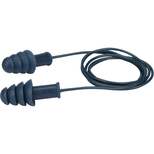 Metal-Detectable Reusable TPR Earplugs, Corded, Bulk - Box, 27 dB NRR, One-Size Les Distributions ICE