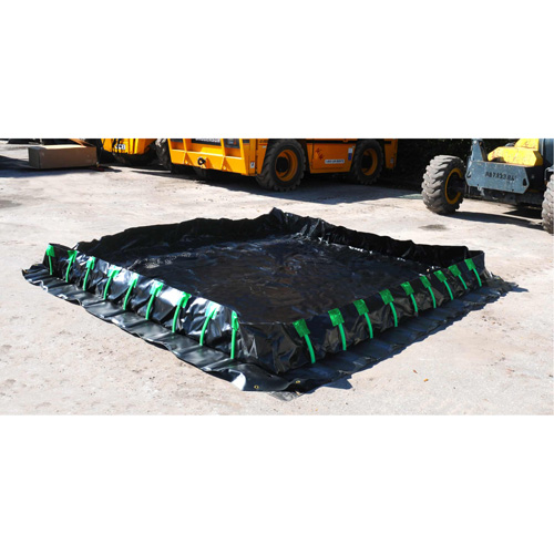 Ultra-Containment Berm&reg;, 269 US gal. Capacity, 6' W x 6' L x 12" H, Stake Wall Les Distributions ICE
