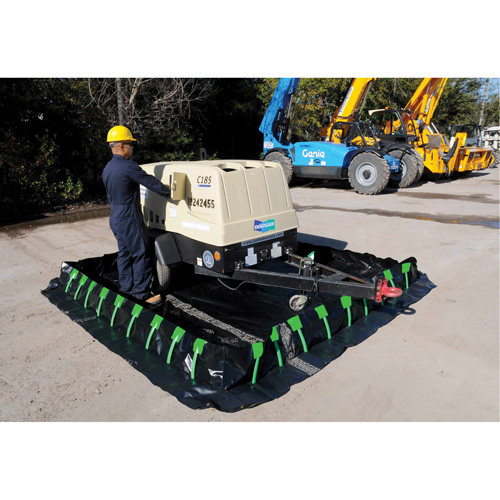 Ultra-Containment Berm&reg;, 269 US gal. Capacity, 6' W x 6' L x 12" H, Stake Wall Les Distributions ICE