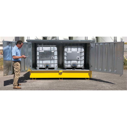 Ultra-Twin IBC en acier avec couvercle rigide, 123,4" lo x 73,4" la x 66,4" h, Capacit&eacute; de charge 12250 lb Les Distributions ICE