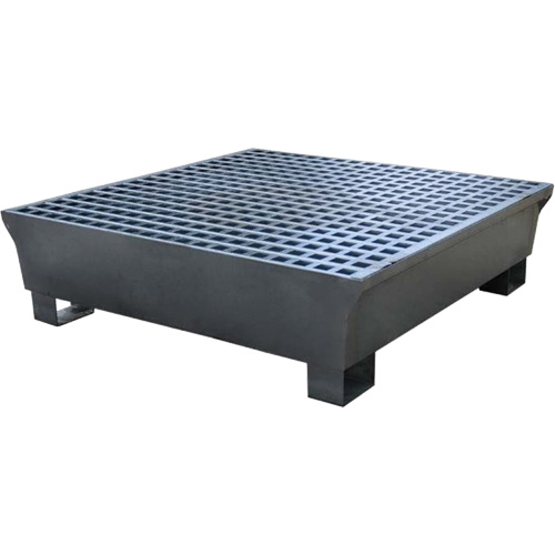 Ultra-Spill Pallet en acier, 4 barils, Capacit&eacute; de d&eacute;versement 68 gal. US, 49,1" x 47,1" x 10,9" Les Distributions ICE