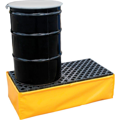 Ultra-Spill Pallet flexible, 2 barils, Capacit&eacute; de d&eacute;versement 66 gal. US, 48" x 24" x 14" Les Distributions ICE
